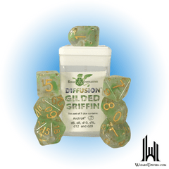 SET OF 7 DICE: DIFFUSION GILDED GRIFFIN